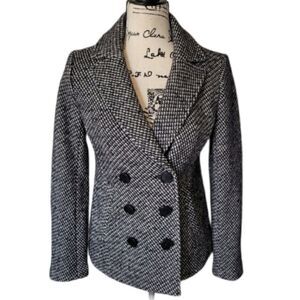 Loft Black and White Peacoat